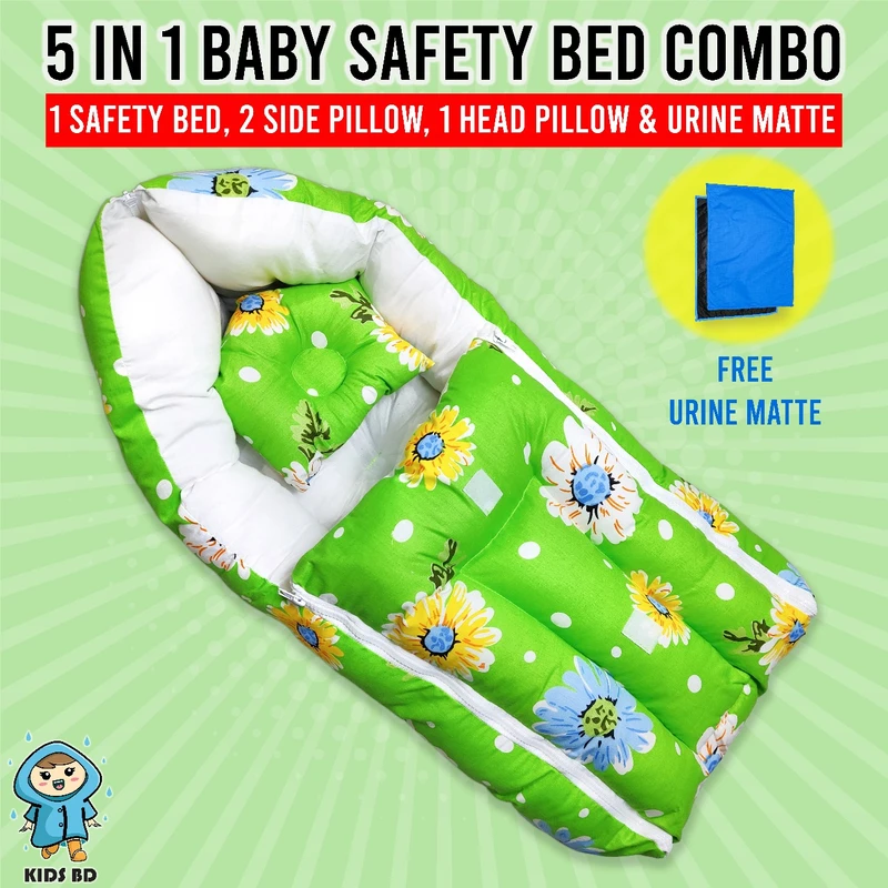 5 in 1 Baby Safety bed Parrot Green Colour